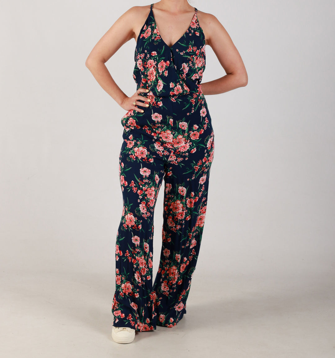 Floral strappy jumpsuit online