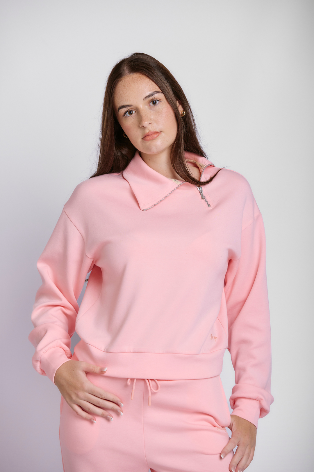 1/4 ZIP ASYMETRICAL SCUBA SWEATSHIRT