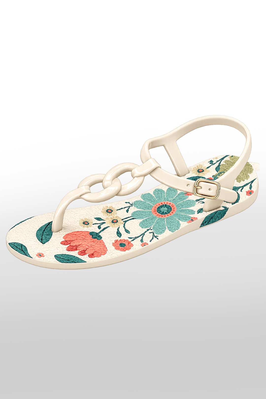 CHAIN PRINTED SLOP WITH BACK STRAP