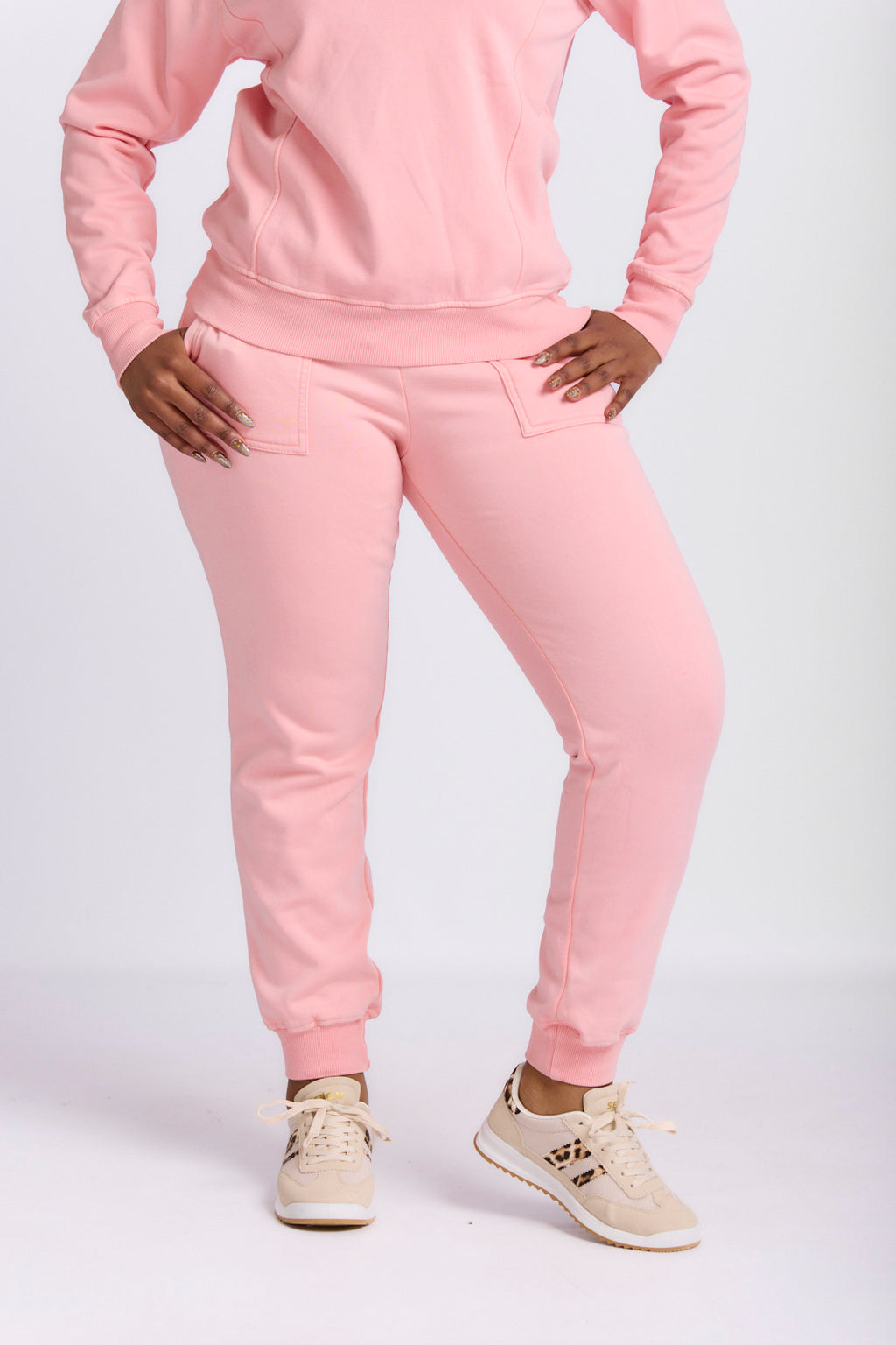 LADIES PIGMENT BRUSHED FLEECE TRACKPANTS