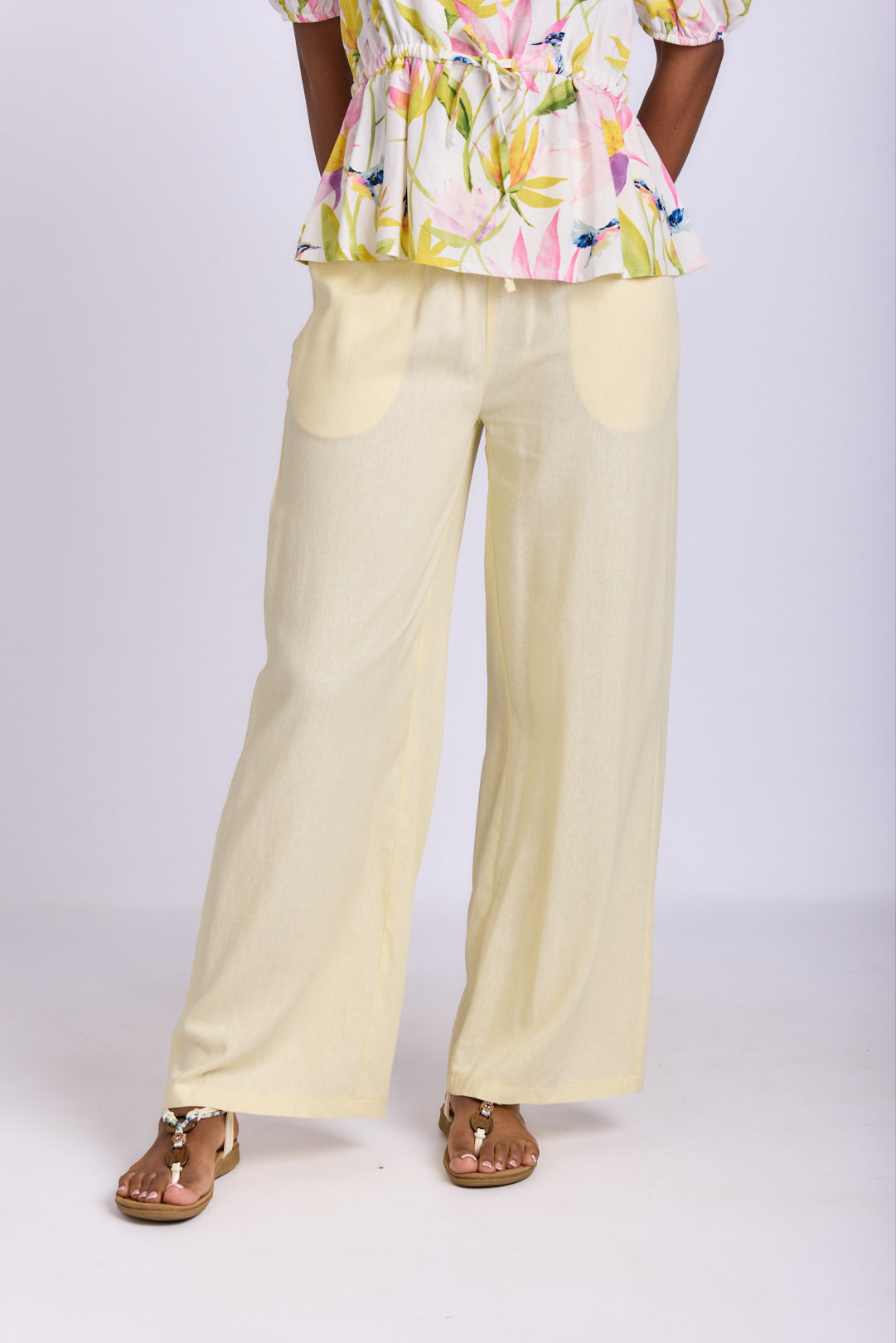RELAXED STRAIGHT LEG LINEN PANTS