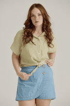 SLOUCHY TIE FRONT SHIRT