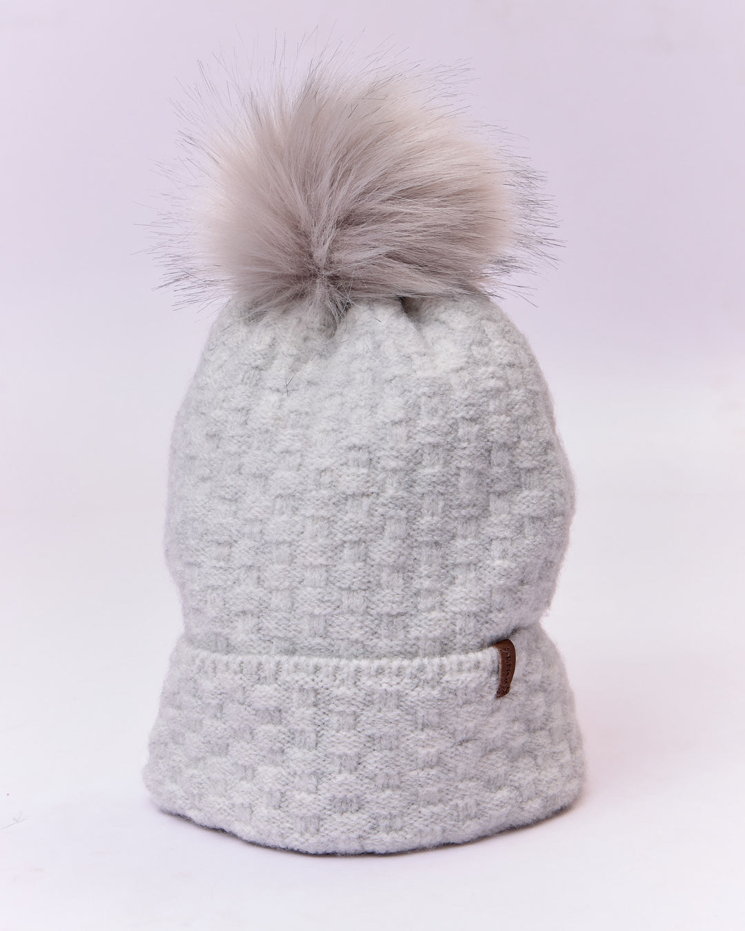 LADIES CABLE POMPOM BEANIE