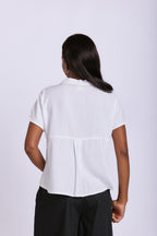 SHORT SLEEVE LINEN BLOUSE