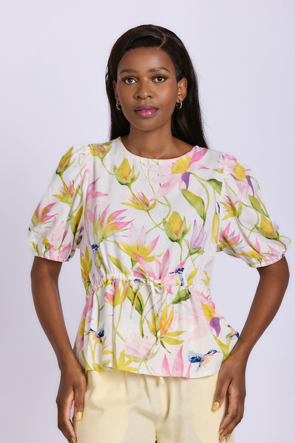 TIE BELT BLOUSE