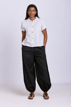 SHORT SLEEVE LINEN BLOUSE