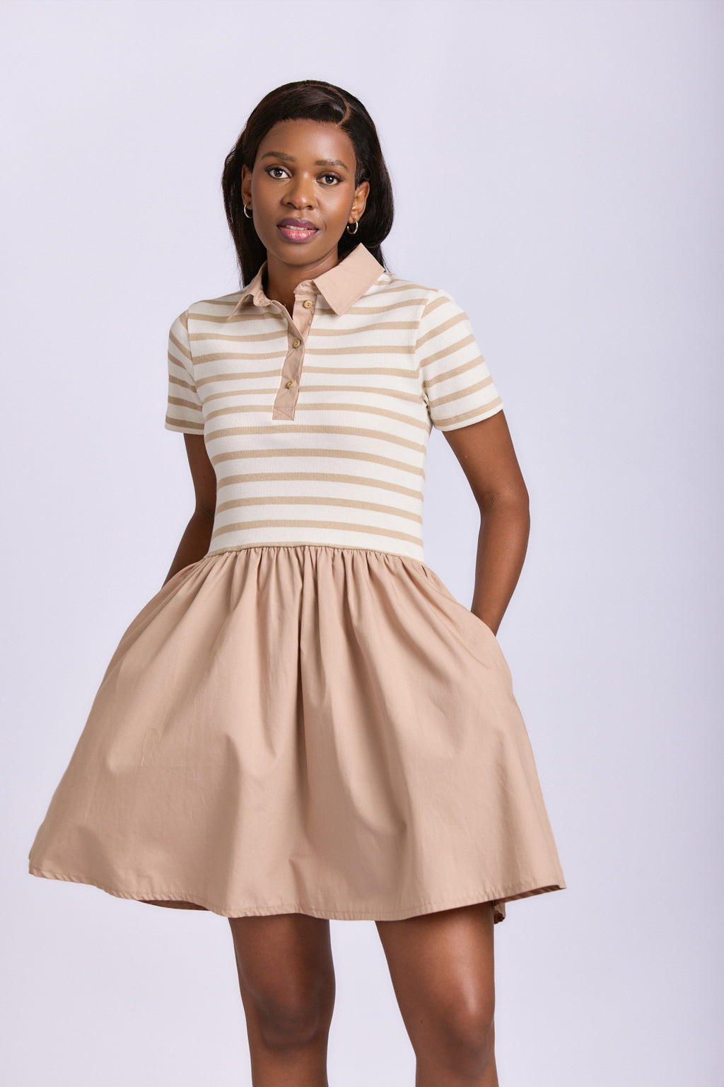 POPLIN COMBO DRESS