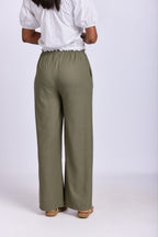 RELAXED STRAIGHT LEG LINEN PANTS