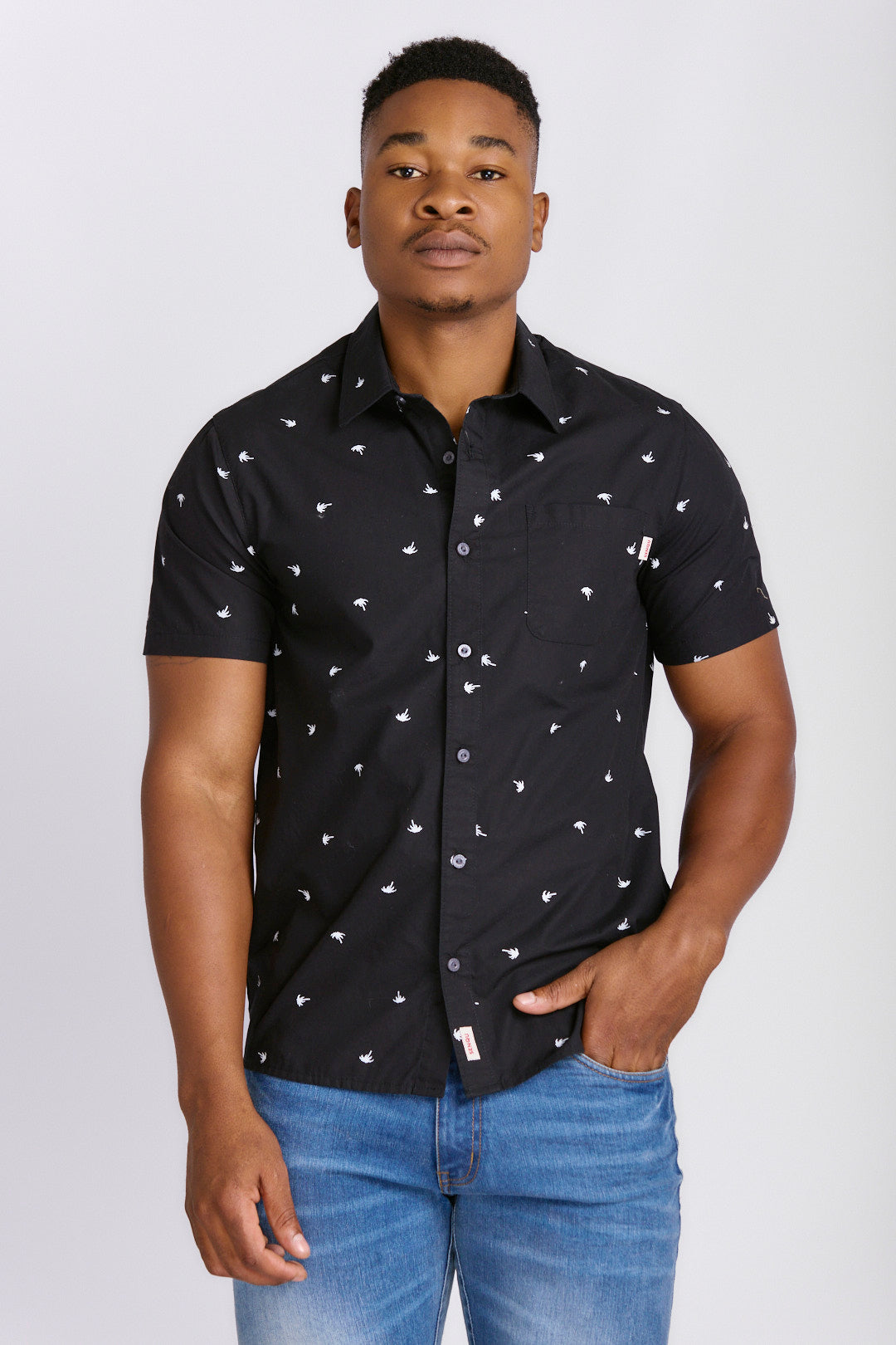COLLARED ENZYME COTTON SHIRT