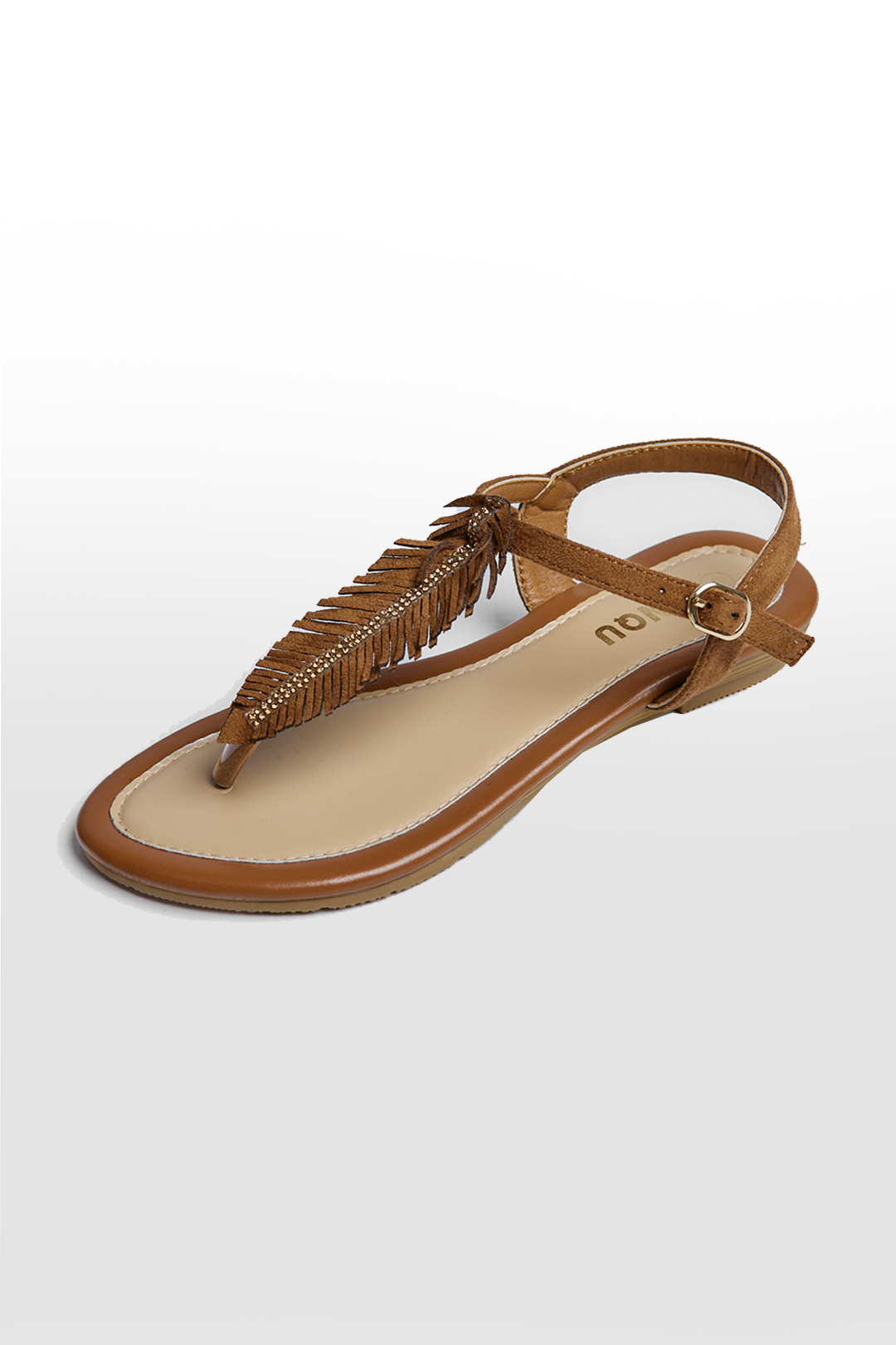 SUEDED THONG WITH LEAF DETAIL