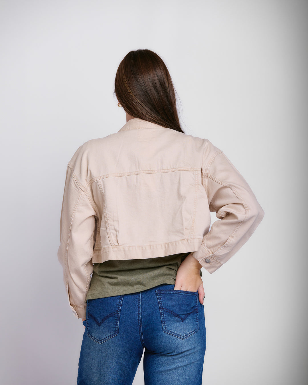 CROP PATCH POCKET TWILL JACKET