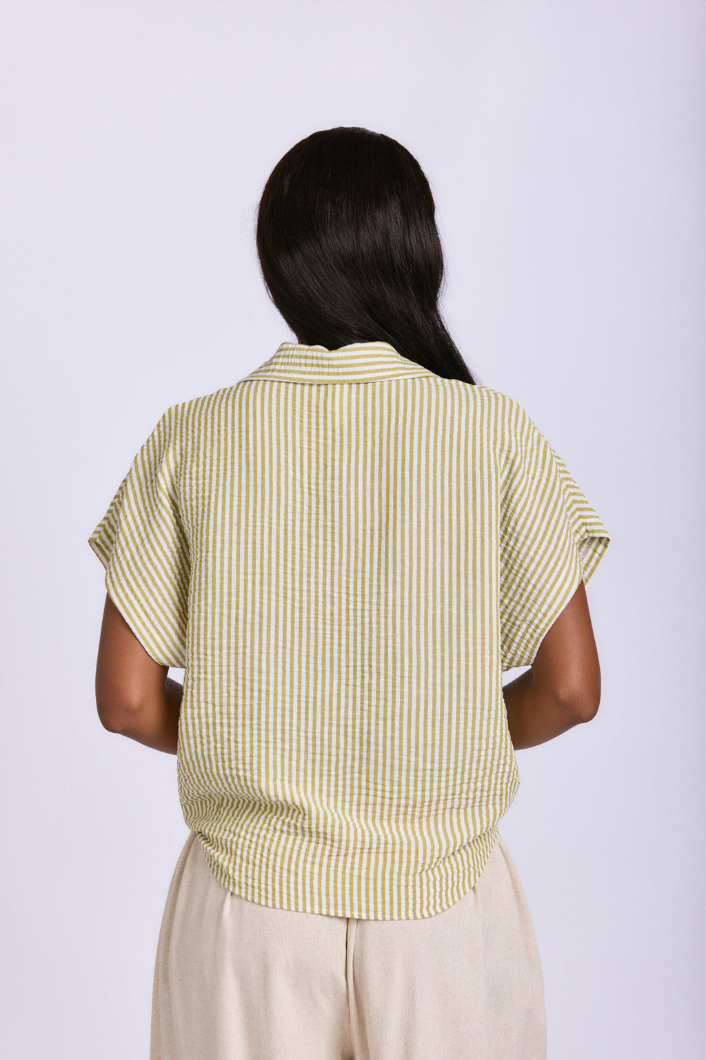 SLOUCHY TIE FRONT SHIRT
