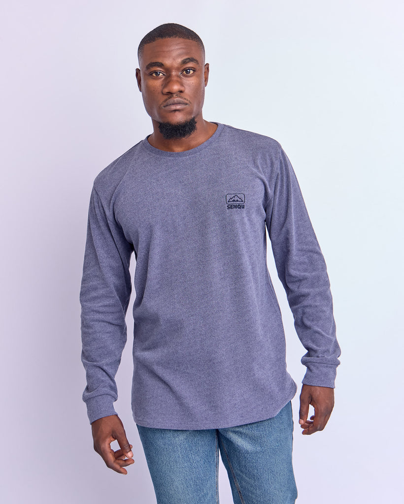 CUFFED SUEDED LONG SLEEVE SHIRT - NAVY – SenquOnline
