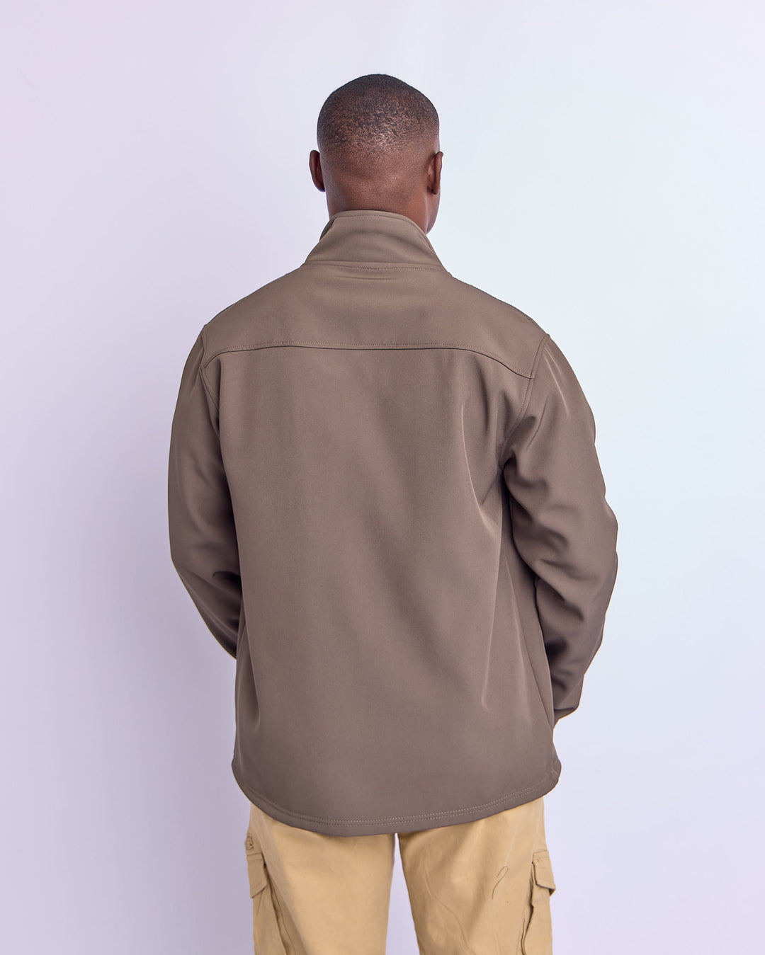 MENS FUNNEL NECK SOFTSHELL JACKET - MUSHROOM – SenquOnline