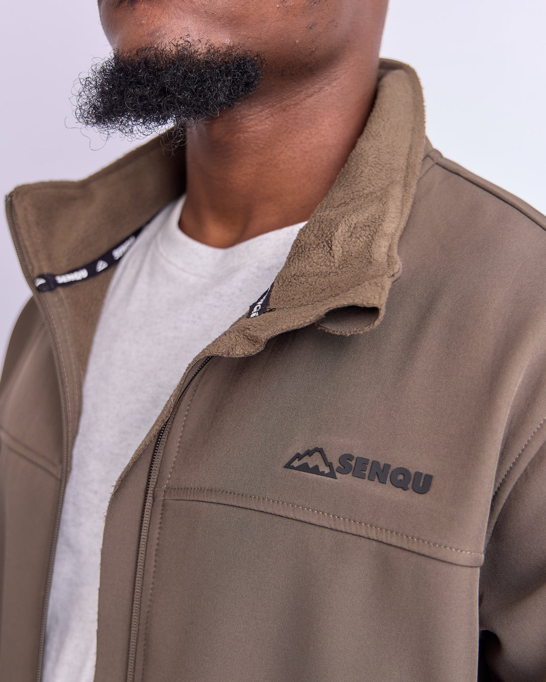 MENS FUNNEL NECK SOFTSHELL JACKET - MUSHROOM – SenquOnline