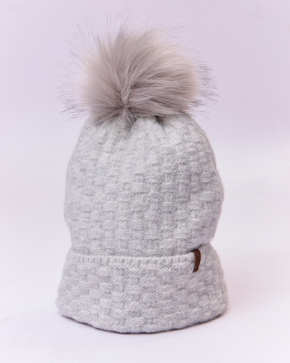 LADIES CABLE POMPOM BEANIE